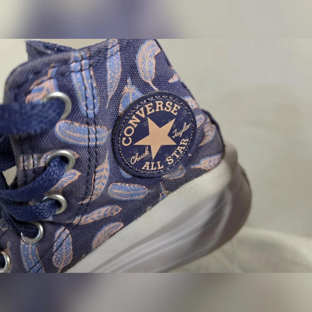 Converse‎ Chuck Taylor Move Hi Canvas Purple Kids Platform Casual Size 12